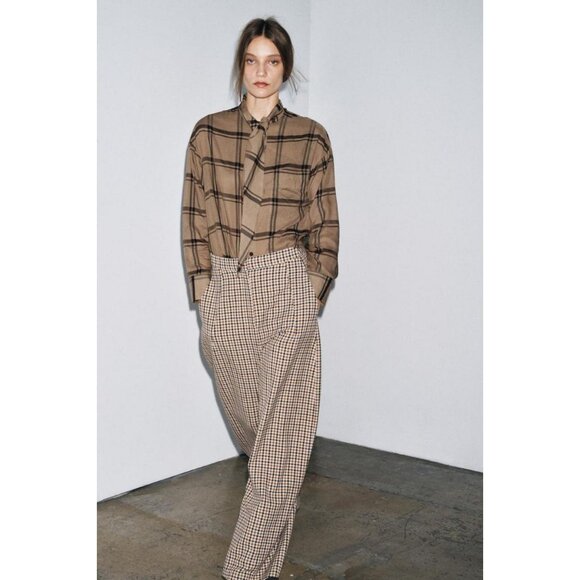 ZARA ZW COLLECTION CHECK TROUSERS - Picture 2 of 8